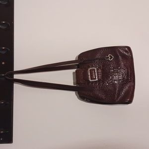 Brighton Brown Crocco Embossed leather shoulder bag